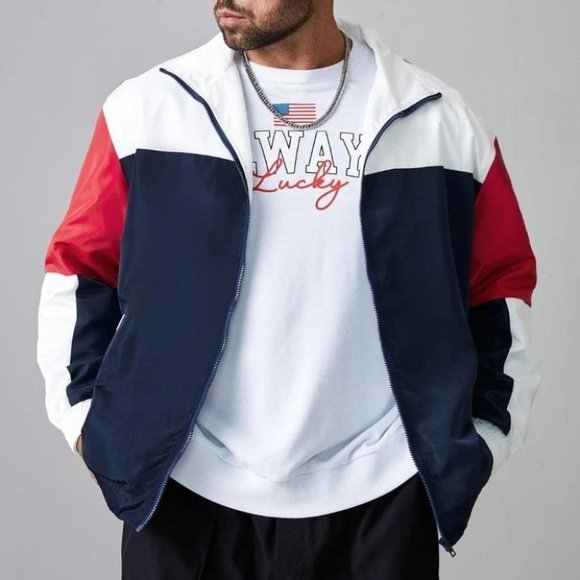 MODA ME COUTURE Other - Casual Men's Colorblock Zip Up Jacket